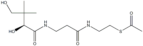 [S,(-)]-2,4-Dihydroxy-N-[2-[(2-acetylthioethyl)carbamoyl]ethyl]-3,3-dimethylbutyramide 구조식 이미지