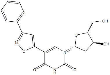 5-[3-Phenylisoxazol-5-yl]-2'-deoxyuridine 구조식 이미지
