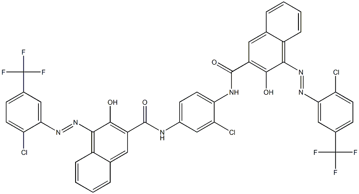 N,N'-(2-Chloro-1,4-phenylene)bis[1-[[2-chloro-5-(trifluoromethyl)phenyl]azo]-2-hydroxy-3-naphthalenecarboxamide] Structure