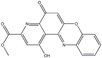1-Hydroxy-5-oxo-5H-pyrido[3,2-a]phenoxazine-3-carboxylic acid methyl ester Structure