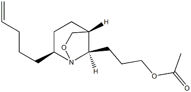 Acetic acid 3-[(2S,5R,8R)-2-(4-pentenyl)-1-aza-7-oxabicyclo[3.2.1]octan-8-yl]propyl ester 구조식 이미지