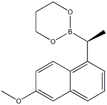 2-[(S)-1-(6-Methoxy-1-naphtyl)ethyl]-1,3,2-dioxaborinane Structure
