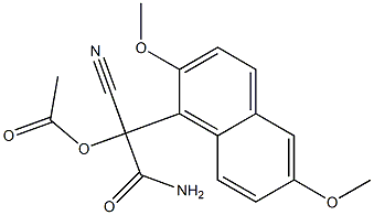 2-(2,6-Dimethoxy-1-naphtyl)-2-cyano-2-acetoxyacetamide Structure