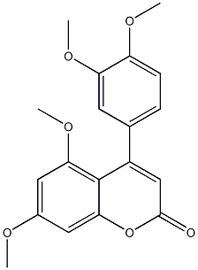 4-(3,4-Dimethoxyphenyl)-5,7-dimethoxy-2H-1-benzopyran-2-one Structure