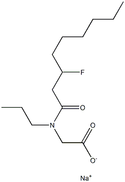 N-(3-Fluorononanoyl)-N-propylglycine sodium salt 구조식 이미지