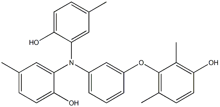 N,N-Bis(2-hydroxy-5-methylphenyl)-3-(3-hydroxy-2,6-dimethylphenoxy)benzenamine 구조식 이미지