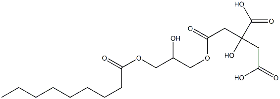 Citric acid dihydrogen 1-(2-hydroxy-3-nonanoyloxypropyl) ester Structure