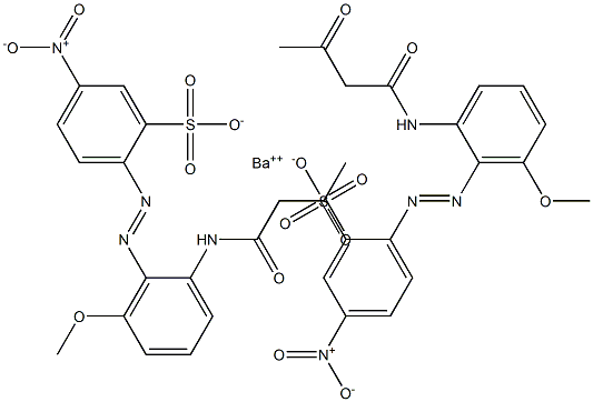 Bis[2-[2-(1,3-dioxobutylamino)-6-methoxyphenylazo]-5-nitrobenzenesulfonic acid]barium salt 구조식 이미지