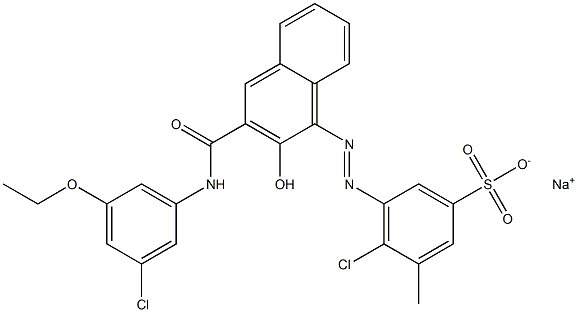 4-Chloro-3-methyl-5-[[3-[[(3-chloro-5-ethoxyphenyl)amino]carbonyl]-2-hydroxy-1-naphtyl]azo]benzenesulfonic acid sodium salt Structure