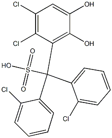 (2,3-Dichloro-5,6-dihydroxyphenyl)bis(2-chlorophenyl)methanesulfonic acid Structure