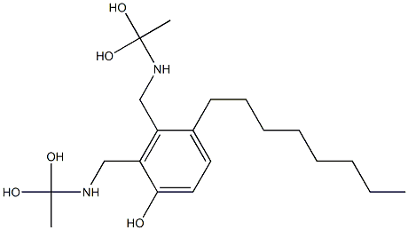 2,3-Bis[[(1,1-dihydroxyethyl)amino]methyl]-4-octylphenol Structure