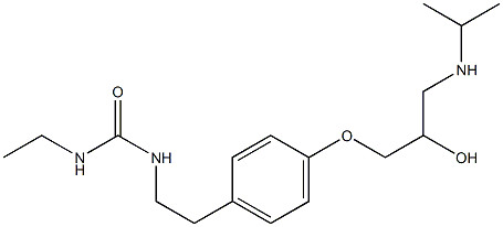 1-Ethyl-3-[4-[2-hydroxy-3-[isopropylamino]propoxy]phenethyl]urea 구조식 이미지