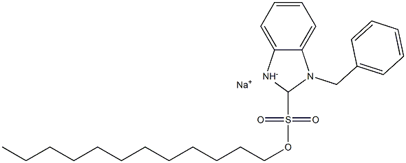 1-Benzyl-2,3-dihydro-2-dodecyl-1H-benzimidazole-2-sulfonic acid sodium salt 구조식 이미지