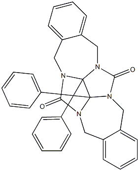 1,6:3,4-Bis[(1,2-phenylene)bismethylene]-3a,6a-diphenyloctahydroimidazo[4,5-d]imidazole-2,5-dione 구조식 이미지