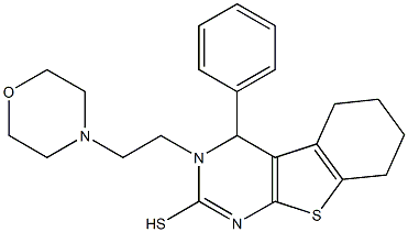3,4,5,6,7,8-Hexahydro-3-(2-morpholinoethyl)-4-phenyl[1]benzothieno[2,3-d]pyrimidine-2-thiol Structure