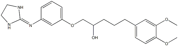 1-[3-[(Imidazolidin-2-ylidene)amino]phenoxy]-3-[2-(3,4-dimethoxyphenyl)ethyl]-2-propanol 구조식 이미지