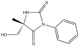 (5S)-5-Hydroxymethyl-2-thioxo-3-phenyl-5-methyl-4-imidazolidinone 구조식 이미지