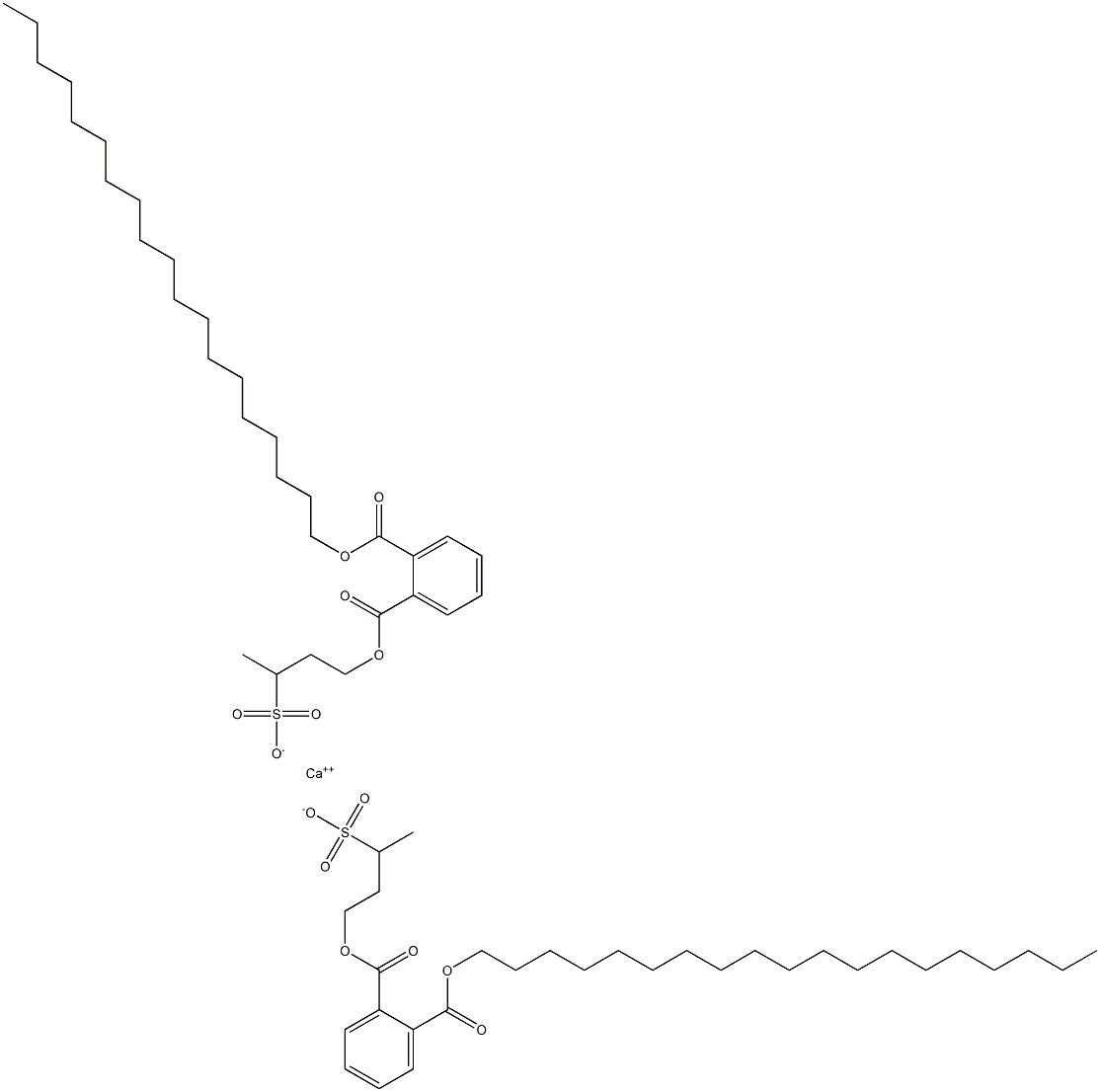 Bis[4-[(2-nonadecyloxycarbonylphenyl)carbonyloxy]butane-2-sulfonic acid]calcium salt Structure