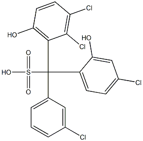 (3-Chlorophenyl)(4-chloro-2-hydroxyphenyl)(2,3-dichloro-6-hydroxyphenyl)methanesulfonic acid 구조식 이미지