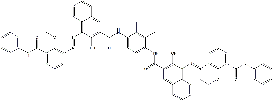 N,N'-(2,3-Dimethyl-1,4-phenylene)bis[4-[[6-ethoxy-5-(phenylcarbamoyl)phenyl]azo]-3-hydroxy-2-naphthalenecarboxamide] 구조식 이미지