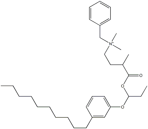 N,N-Dimethyl-N-benzyl-N-[3-[[1-(3-decylphenyloxy)propyl]oxycarbonyl]butyl]aminium 구조식 이미지