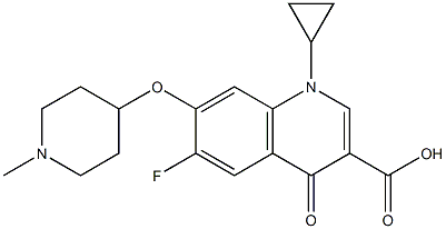 7-[(1-Methyl-4-piperidinyl)oxy]-1-cyclopropyl-6-fluoro-1,4-dihydro-4-oxoquinoline-3-carboxylic acid 구조식 이미지