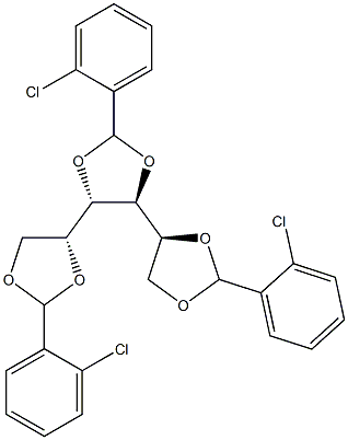 1-O,2-O:3-O,4-O:5-O,6-O-Tris(2-chlorobenzylidene)-L-glucitol Structure