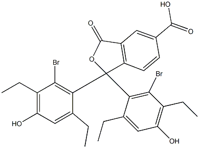 1,1-Bis(6-bromo-2,5-diethyl-4-hydroxyphenyl)-1,3-dihydro-3-oxoisobenzofuran-5-carboxylic acid Structure