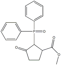 3-Oxo-2-(diphenylphosphinyl)cyclopentanecarboxylic acid methyl ester 구조식 이미지