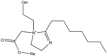 2-Heptyl-4,5-dihydro-1-(2-hydroxyethyl)-1-[[(sodiooxy)carbonyl]methyl]-1H-imidazol-1-ium Structure
