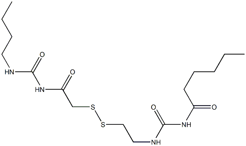 1-Hexanoyl-3-[2-[[(3-butylureido)carbonylmethyl]dithio]ethyl]urea 구조식 이미지