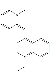 1-Ethyl-4-[(1-ethylpyridin-2(1H)-ylidene)methyl]quinolinium Structure