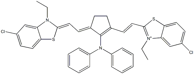 2-[2-[3-[2-(3-Ethyl-5-chloro-2,3-dihydrobenzothiazole-2-ylidene)ethylidene]-2-(diphenylamino)-1-cyclopentene-1-yl]ethenyl]-3-ethyl-5-chlorobenzothiazole-3-ium 구조식 이미지