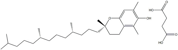 (2S)-3,4-Dihydro-2,5,7-trimethyl-2-[(4S,8S)-4,8,12-trimethyltridecyl]-2H-1-benzopyran-6-ol hydrogen succinate 구조식 이미지