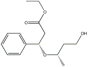 (S)-3-Phenyl-3-[(S)-1-methyl-3-hydroxypropoxy]propionic acid ethyl ester 구조식 이미지