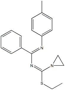 4-(1-Aziridinyl)-4-ethylthio-1-(4-methylphenyl)-2-phenyl-1,3-diaza-1,3-butadiene 구조식 이미지