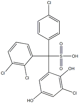 (4-Chlorophenyl)(2,3-dichlorophenyl)(3-chloro-2,5-dihydroxyphenyl)methanesulfonic acid 구조식 이미지