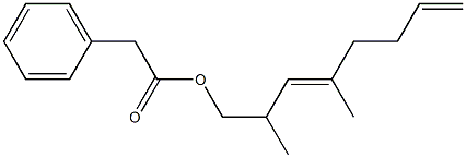 Phenylacetic acid 2,4-dimethyl-3,7-octadienyl ester 구조식 이미지