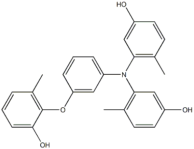 N,N-Bis(3-hydroxy-6-methylphenyl)-3-(2-hydroxy-6-methylphenoxy)benzenamine 구조식 이미지