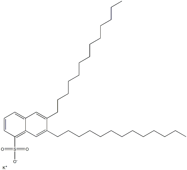 6,7-Ditridecyl-1-naphthalenesulfonic acid potassium salt Structure