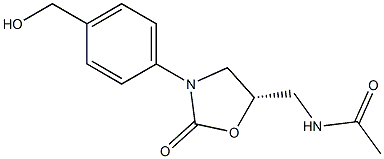 (5S)-5-Acetylaminomethyl-3-[4-hydroxymethylphenyl]oxazolidin-2-one Structure