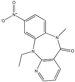 1-Ethyl-5-methyl-8-nitro-2,3-(1-aza-1,3-butadiene-1,4-diyl)-1H-1,5-benzodiazepine-4(5H)-one 구조식 이미지