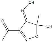 3-Acetyl-5-hydroxy-5-methylisoxazol-4(5H)-one oxime 구조식 이미지