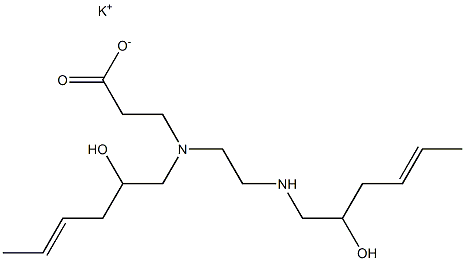 3-[N-(2-Hydroxy-4-hexenyl)-N-[2-(2-hydroxy-4-hexenylamino)ethyl]amino]propionic acid potassium salt 구조식 이미지