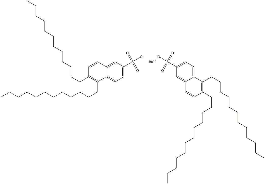Bis(5,6-didodecyl-2-naphthalenesulfonic acid)barium salt Structure