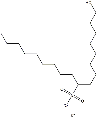 1-Hydroxyoctadecane-9-sulfonic acid potassium salt Structure