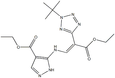 2-(2-tert-Butyl-2H-tetrazol-5-yl)-3-[[4-(ethoxycarbonyl)-1H-pyrazol-5-yl]amino]acrylic acid ethyl ester Structure