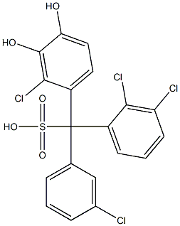 (3-Chlorophenyl)(2,3-dichlorophenyl)(2-chloro-3,4-dihydroxyphenyl)methanesulfonic acid Structure