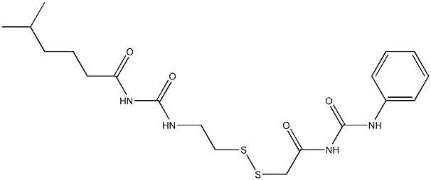 1-(5-Methylhexanoyl)-3-[2-[[(3-phenylureido)carbonylmethyl]dithio]ethyl]urea Structure