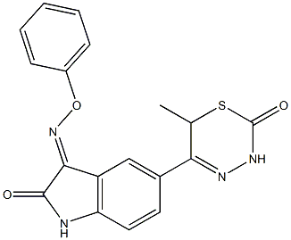 1,3-Dihydro-3-[phenoxyimino]-5-[(6-methyl-2-oxo-3,6-dihydro-2H-1,3,4-thiadiazin)-5-yl]-2H-indol-2-one 구조식 이미지